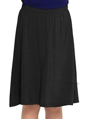 Girls A-Line Skirt Knee Length Rayon Spandex Pull On Flowy